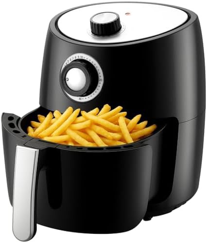 Compact two quart basket style air fryer