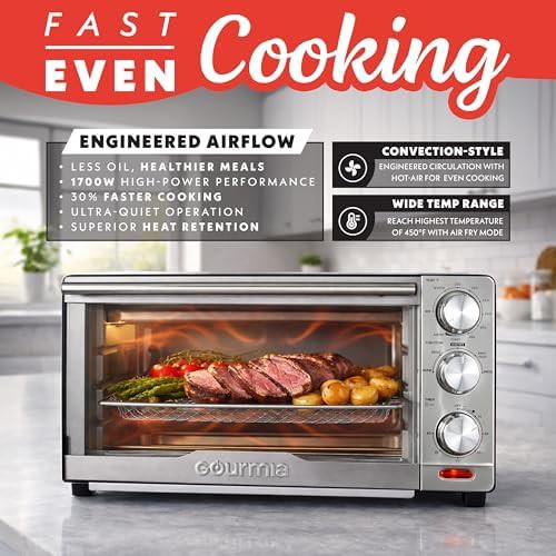 Stainless steel toaster oven with manual knobs — photo 3