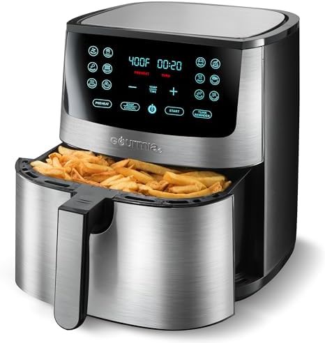 Digital display black and stainless air fryer