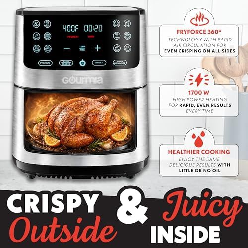 Digital display black and stainless air fryer — photo 4