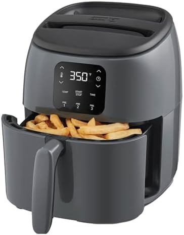 Grey digital basket air fryer 2.6 quart