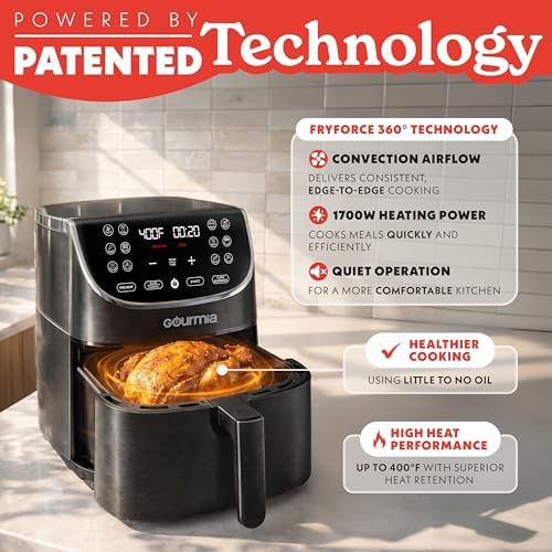 Black seven quart air fryer with twelve presets — photo 4