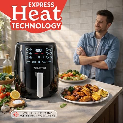 Black basket air fryer with 12 presets — photo 5