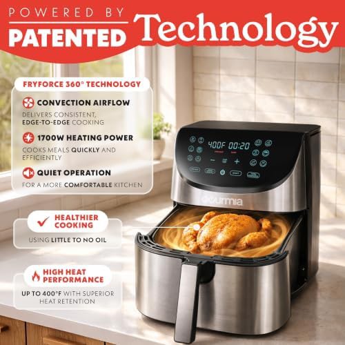 Stainless steel basket air fryer 8 quart — photo 4