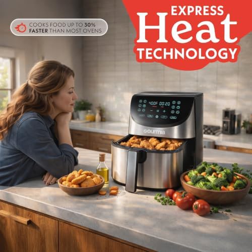 Stainless steel basket air fryer 8 quart — photo 5