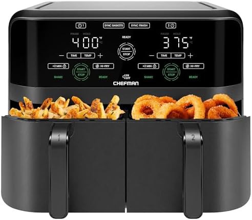 Dual basket six quart digital air fryer