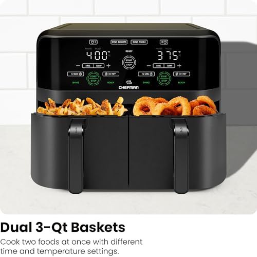 Dual basket six quart digital air fryer — photo 5