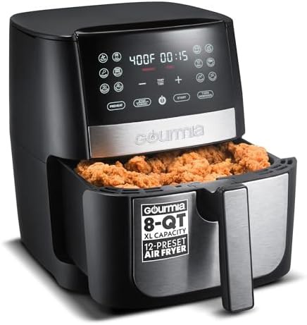 Black digital air fryer eight quart