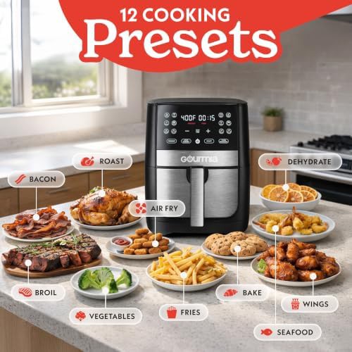 Black digital air fryer eight quart — photo 3