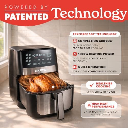 Black digital air fryer eight quart — photo 5