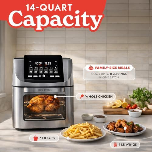 Stainless steel 14 qt rotisserie air fryer oven — photo 4