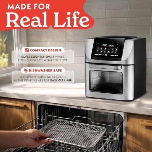 Stainless steel 14 qt rotisserie air fryer oven — photo 5