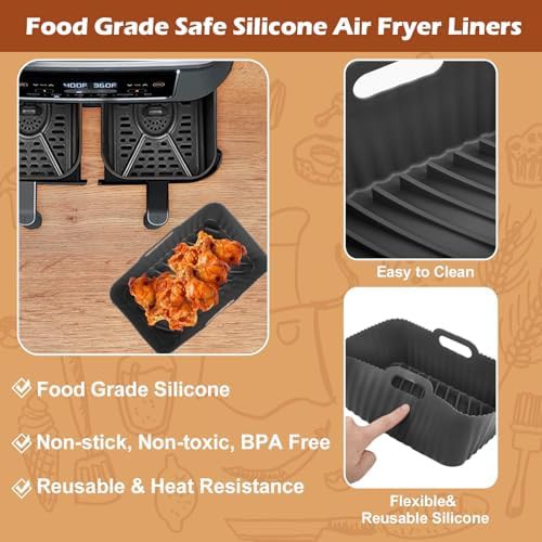 Silicone liners for dual air fryers — photo 4