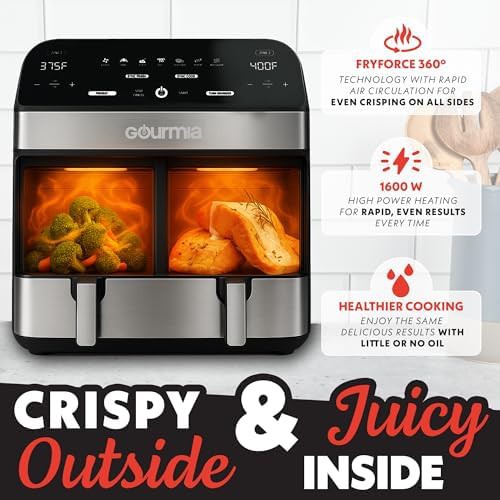 Stainless steel dual basket air fryer — photo 4