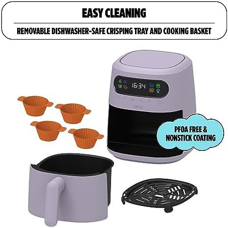 Lavender digital four quart air fryer — photo 4