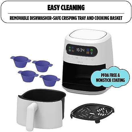 White digital three quart air fryer — photo 4