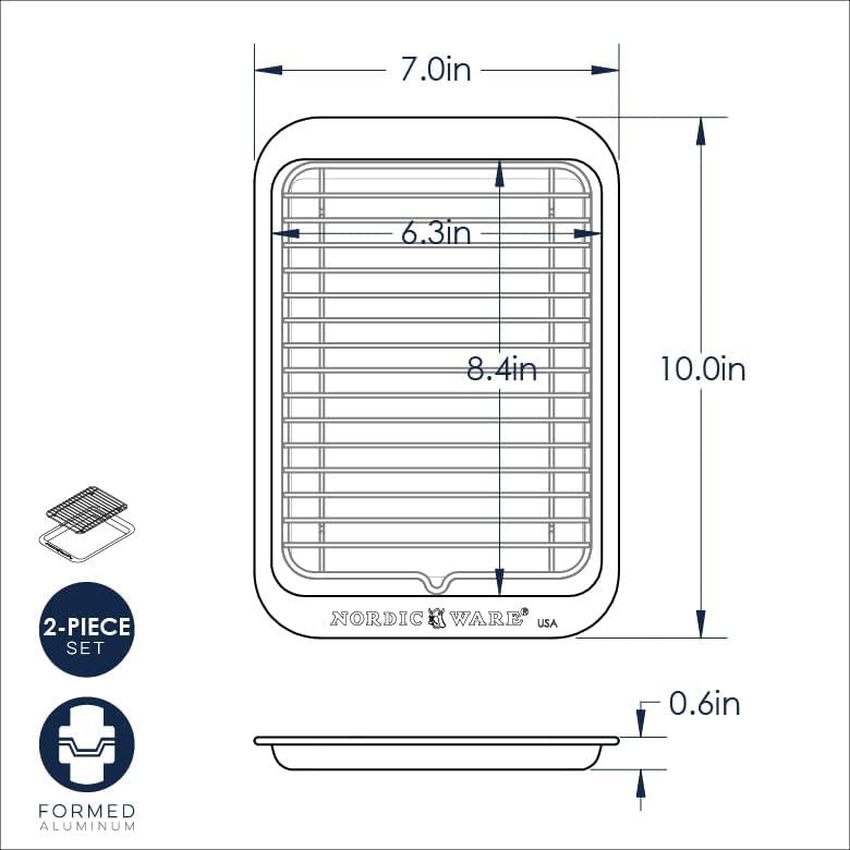 Compact baking sheet and broiling rack set — photo 3