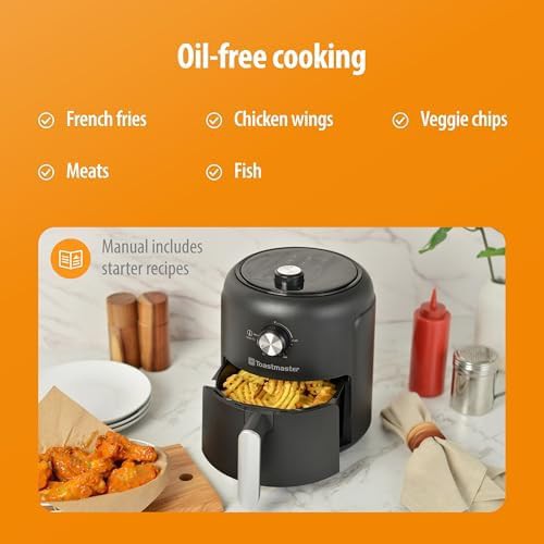 Toastmaster 2.6l compact air fryer with slide out basket — photo 5