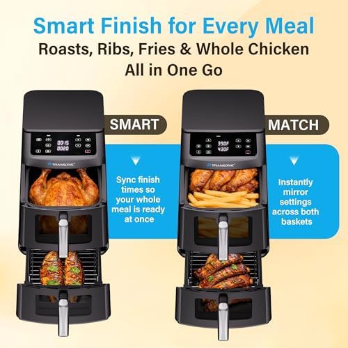 Large eleven quart double basket air fryer — photo 5