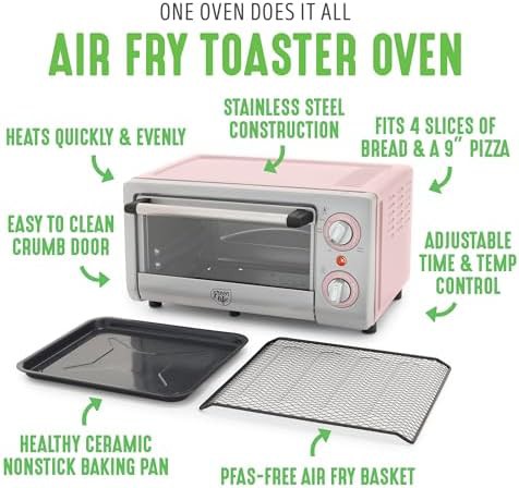 Pink Ceramic Nonstick Toaster Oven — photo 3