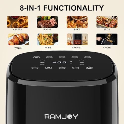 Compact black digital basket air fryer — photo 4