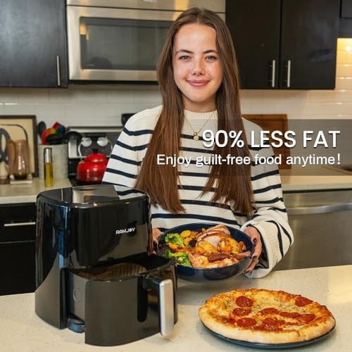 Compact black digital basket air fryer — photo 5
