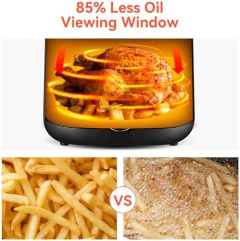 Compact black air fryer with viewing window — photo 4