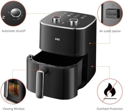 Compact black air fryer with viewing window — photo 5