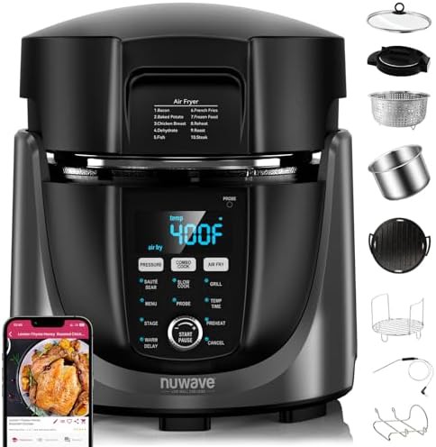 Electric pressure cooker and air fryer combo