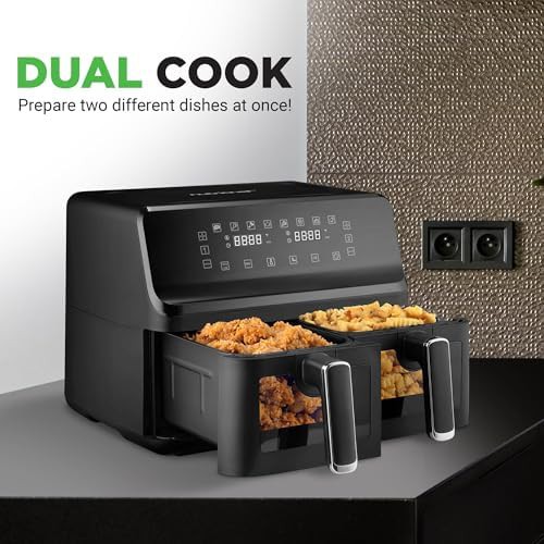 Double basket air fryer with viewing window — photo 3
