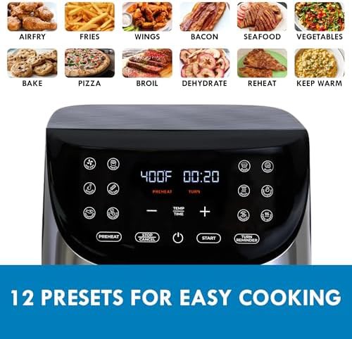 Black eight quart touchscreen fryer — photo 4