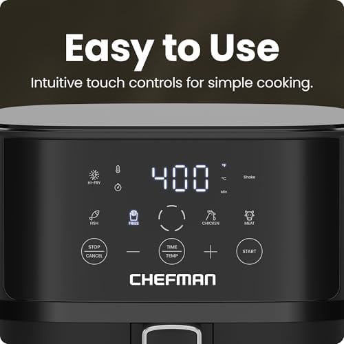 Black six quart air fryer with touchscreen — photo 4