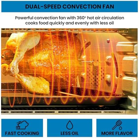 Stainless steel rotisserie toaster oven combo — photo 4