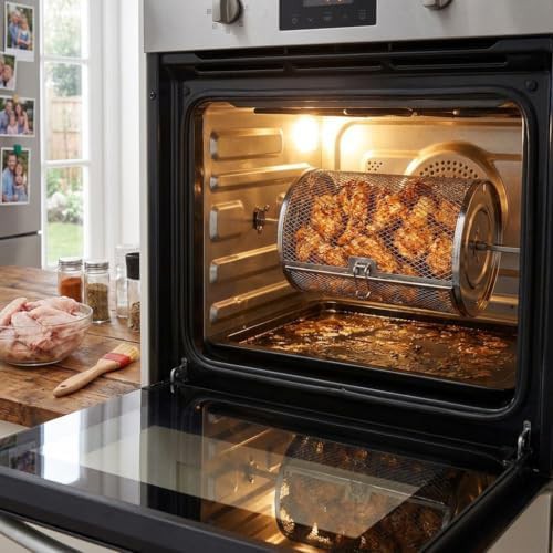 Stainless steel rotisserie mesh drum basket — photo 4