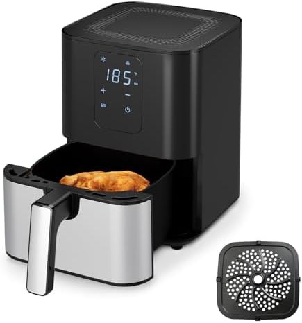 Black and stainless 4.5 qt fryer