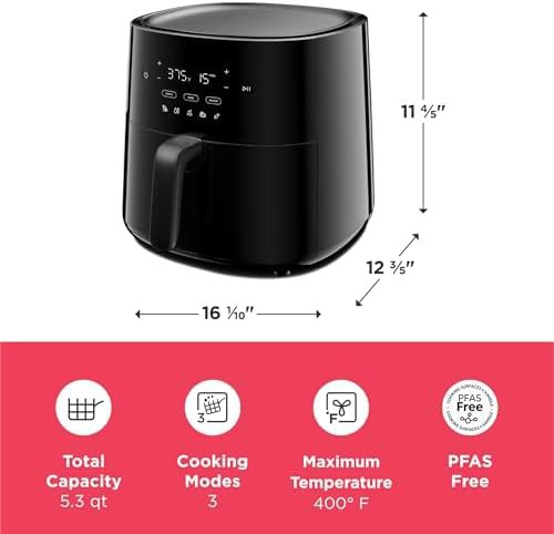 Black three-in-one basket air fryer — photo 3