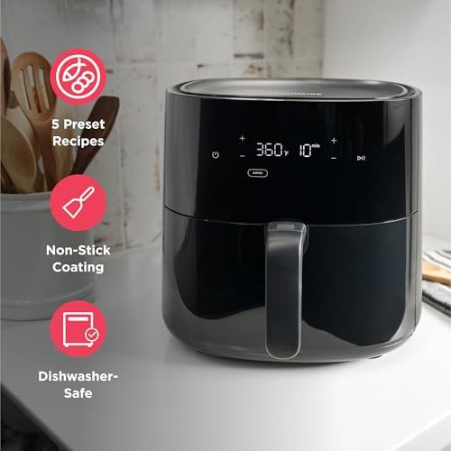 Black three-in-one basket air fryer — photo 4