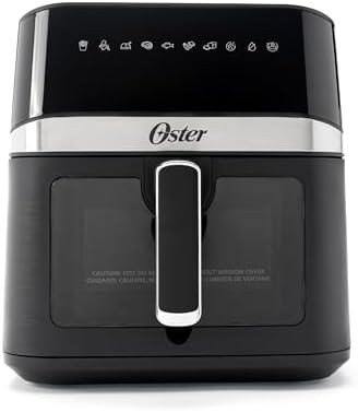 Oster 6 quart black air fryer with window
