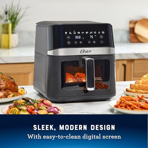 Oster 6 quart black air fryer with window — photo 4