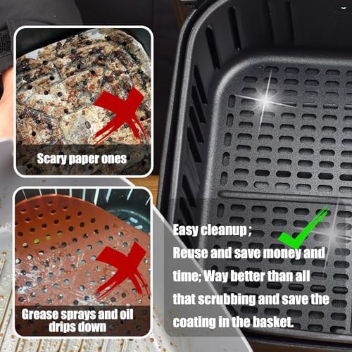 Rectangle silicone liners for dual zone air fryers — photo 3