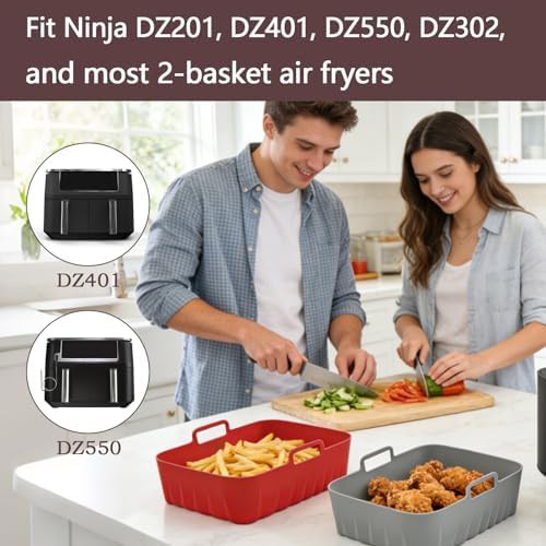 Rectangle silicone liners for dual zone air fryers — photo 5