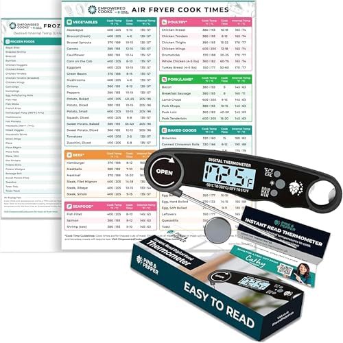 Digital food thermometer and magnetic chart