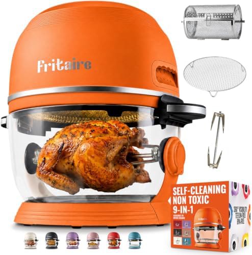 Orange 5 qt glass air fryer