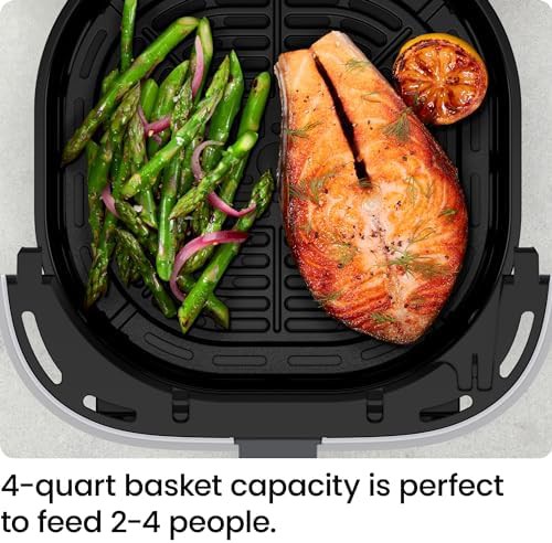 Grey four quart air fryer with viewing window — photo 3