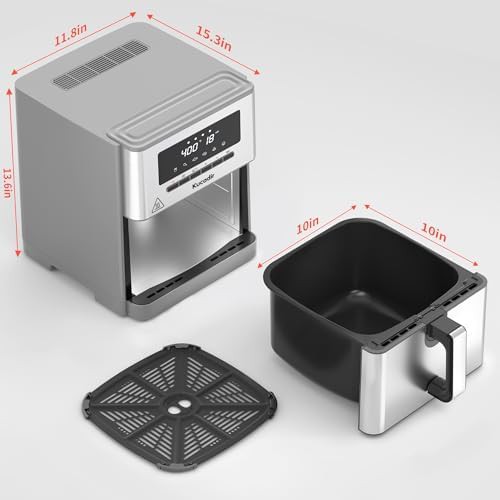 Large grey air fryer with ceramic coating — photo 5