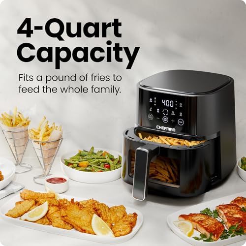 Black four quart air fryer with viewing window — photo 3