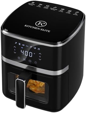 Black 5.28 qt digital window fryer
