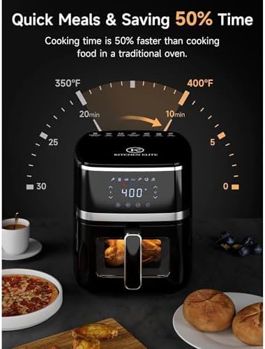 Black 5.28 qt digital window fryer — photo 4