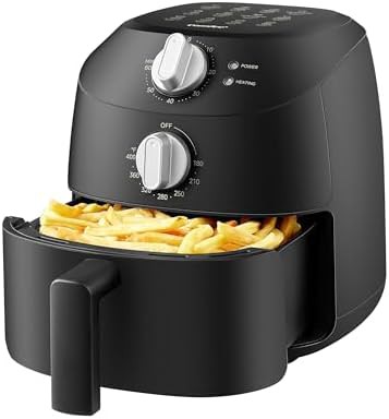 Black mini compact basket air fryer