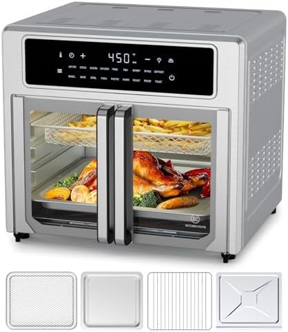 Stainless steel french door toaster oven